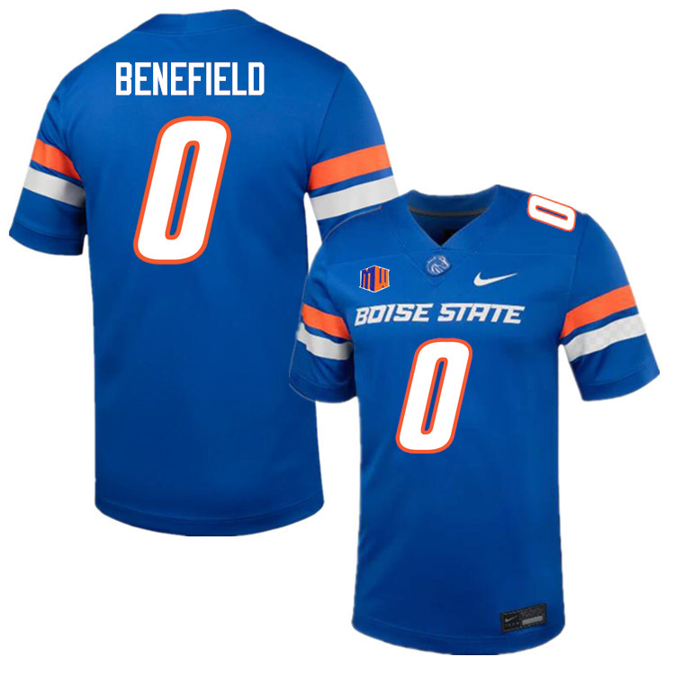 Ty Benefield Jersey, Boise State Broncos #0 Ty Benefield Football Jersey College Uniforms-Blue